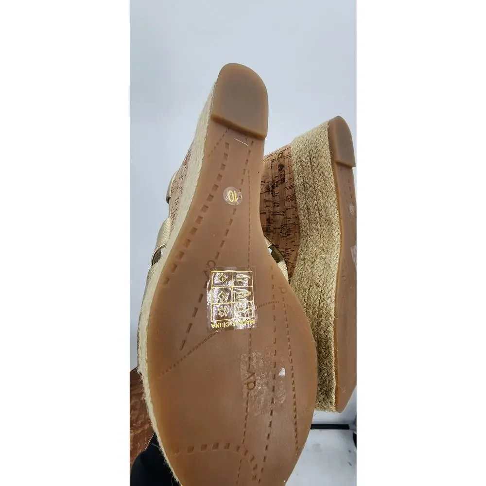 New NWOB DV‎ Dolce Vita Gold Jute Platform Heels Size 10